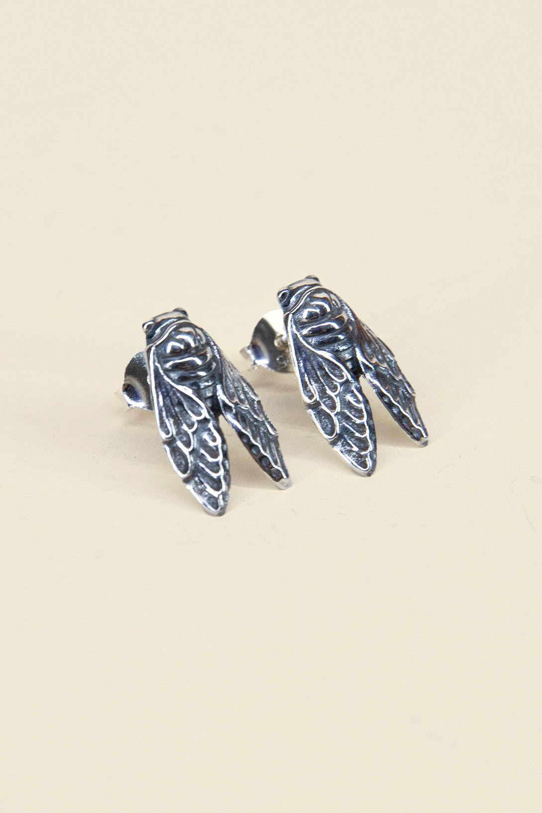 sterling silver cicada earrings