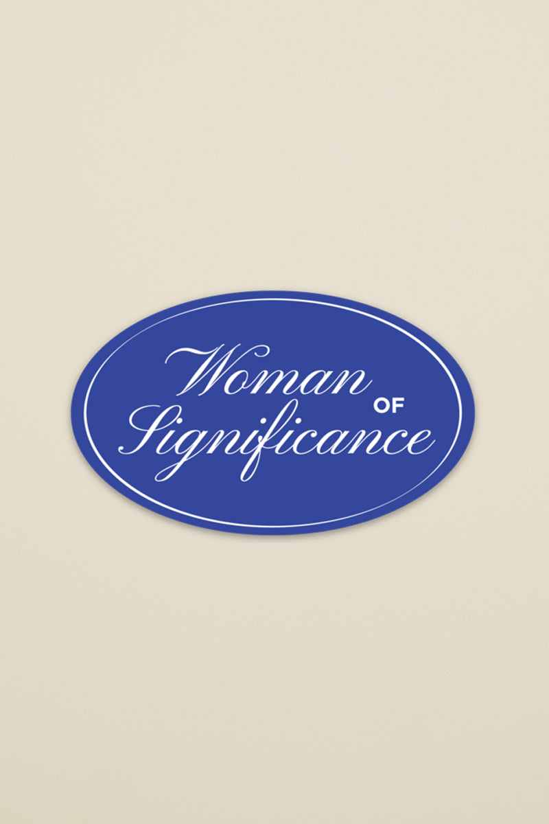 the deep dive: woman of significance oval sticker