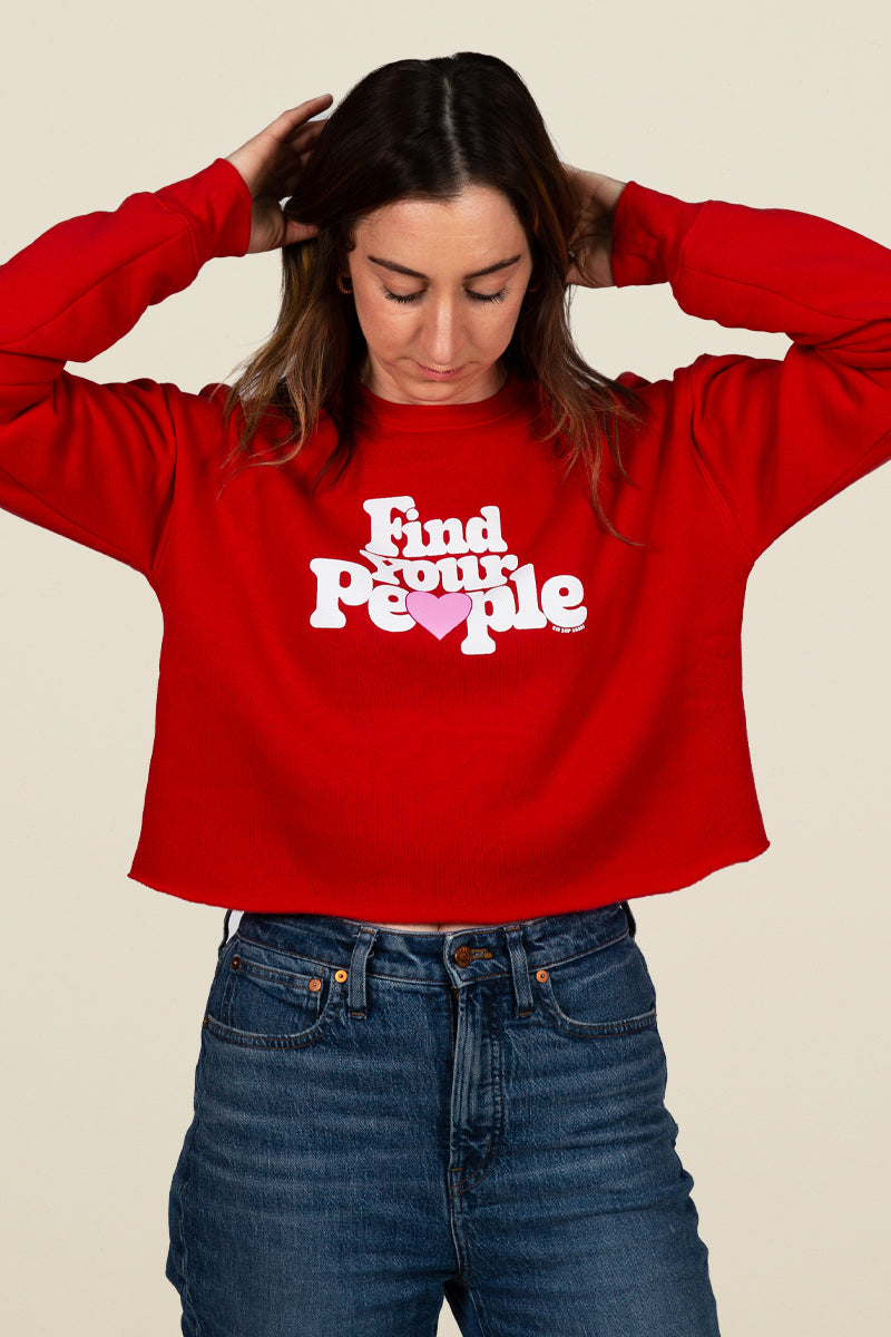 find your people cropped sweatshirt, final sale