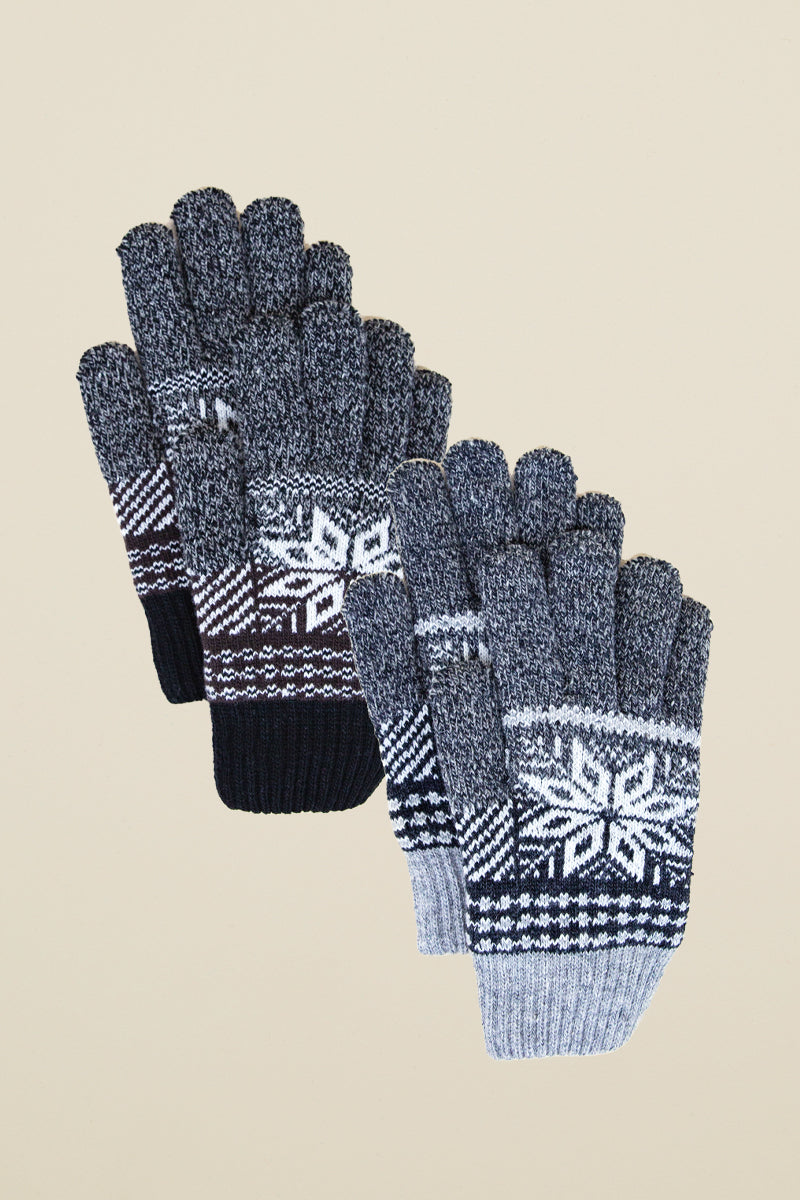 mens snowflake gloves, final sale