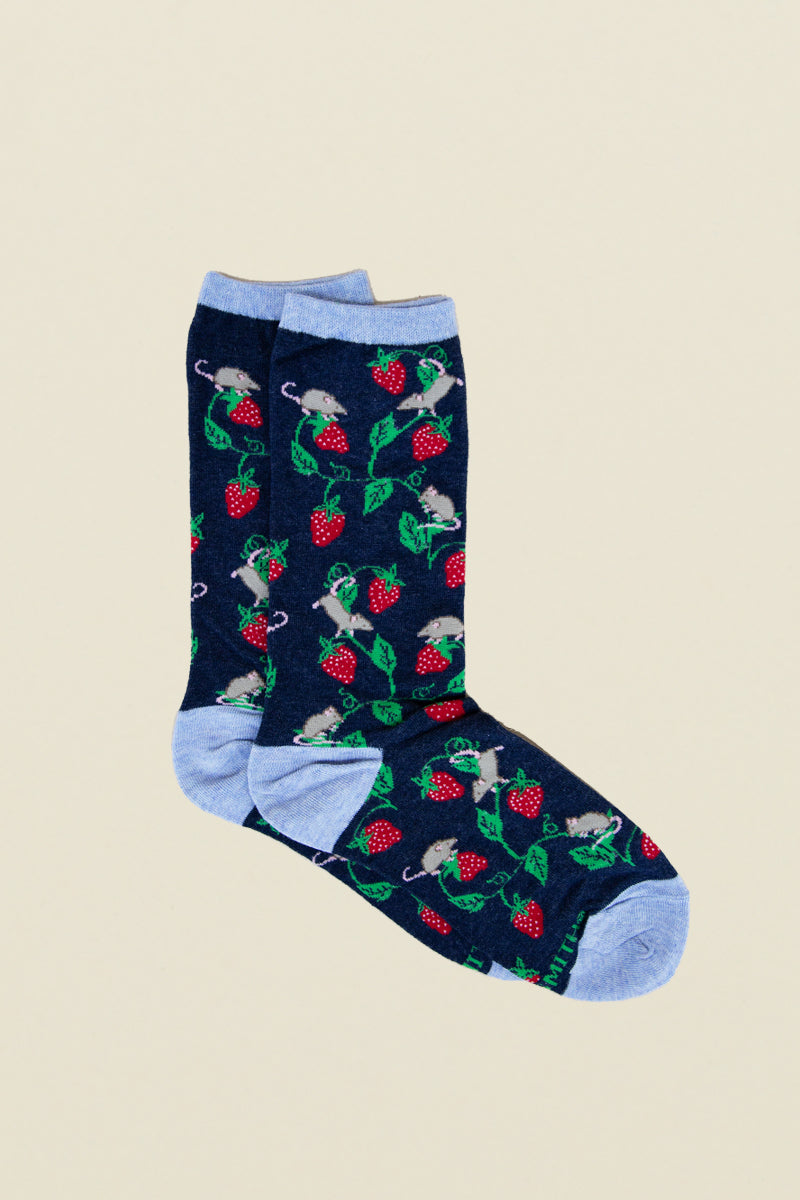 womens berry mice socks