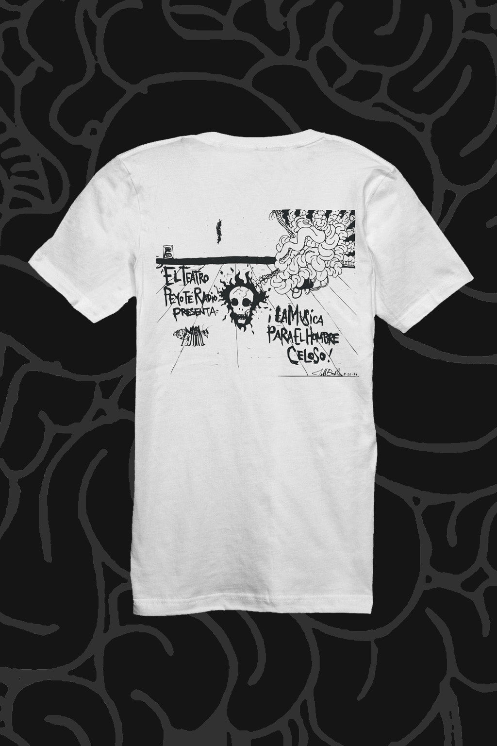 Kin Ship Goods Jeff Buckley Peyote Radio Theater white v-neck tee reissue with original artwork, limited edition