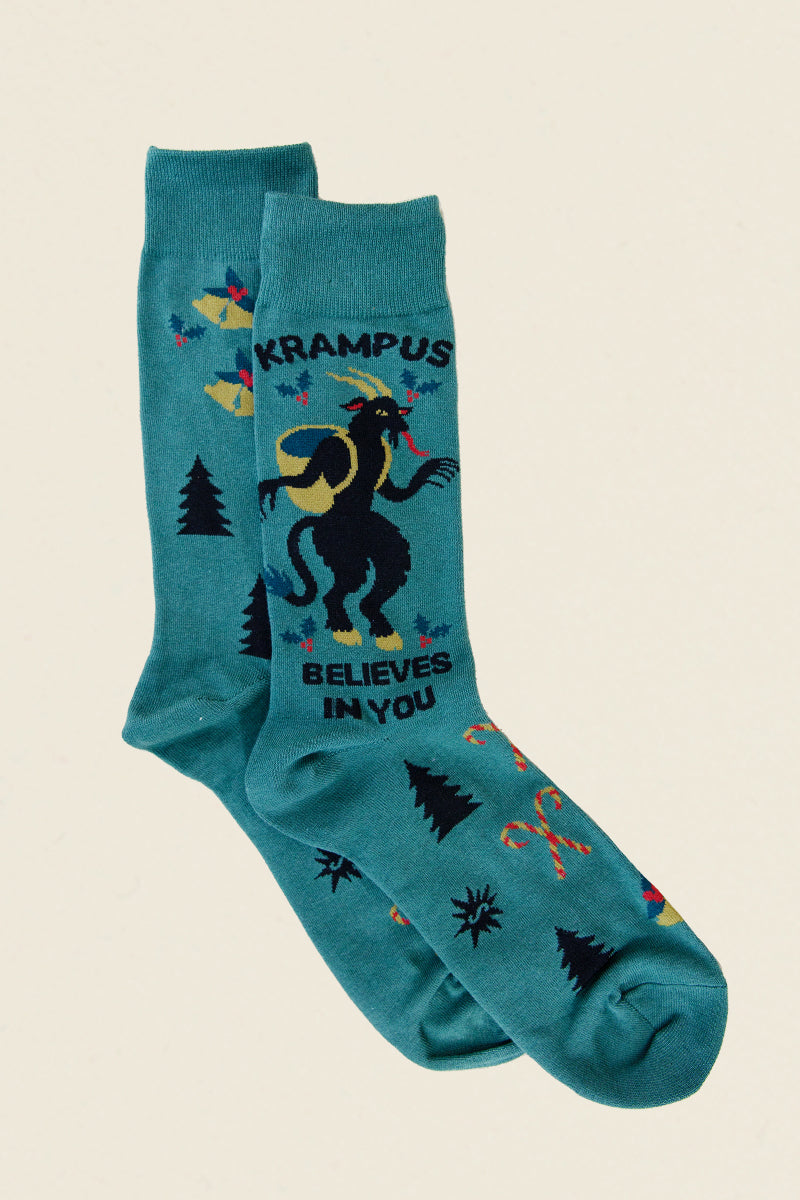 Green socks with Krampus 