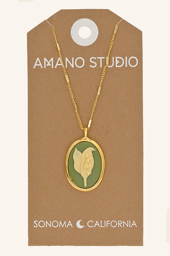 Lily of the Valley Cameo Necklace