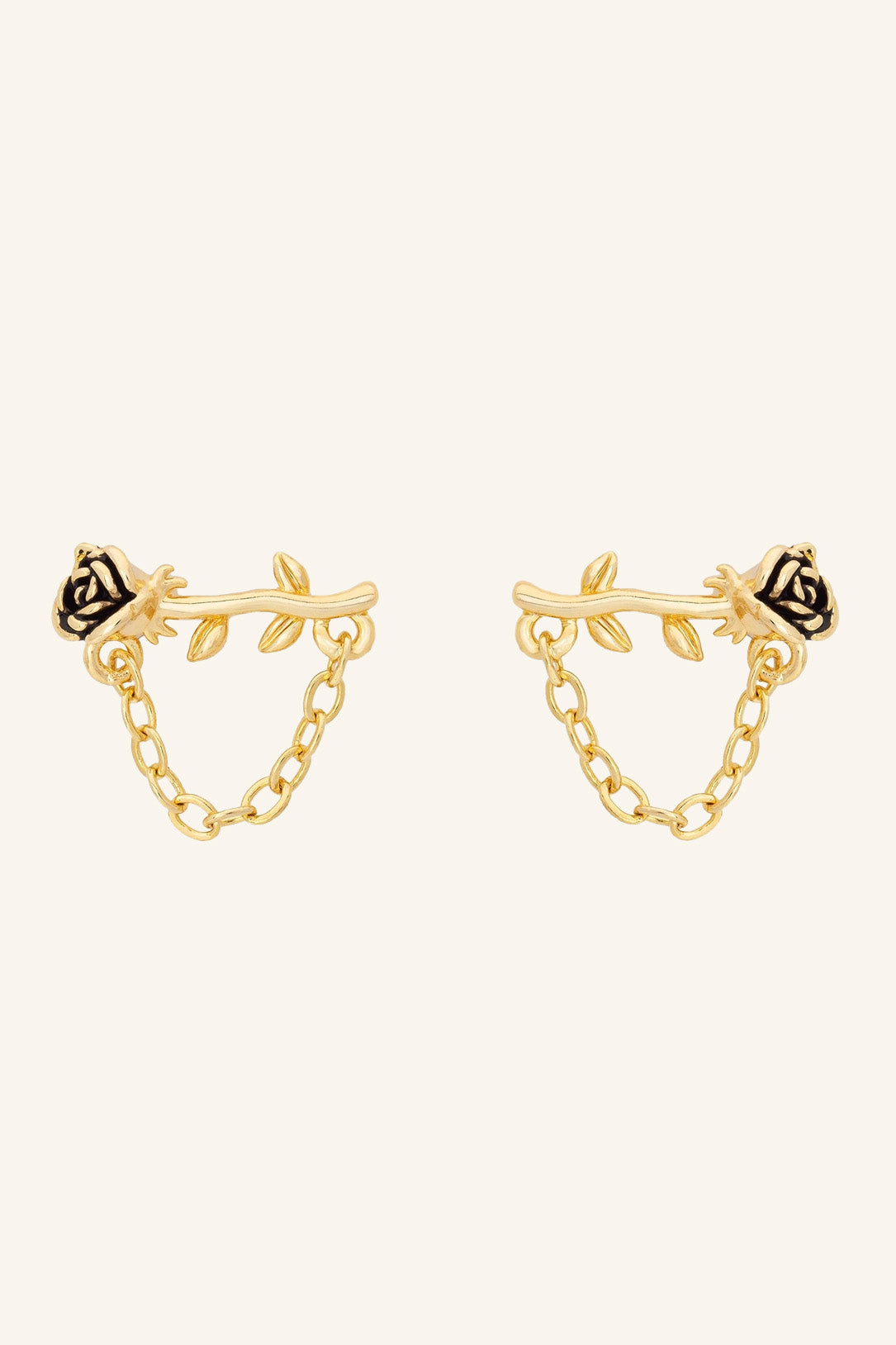 Chained Rose Earrings