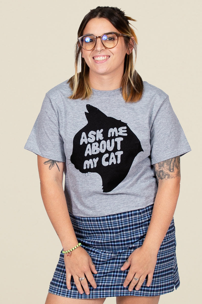 KSG10: Ask Me About My Cat Crop Tee