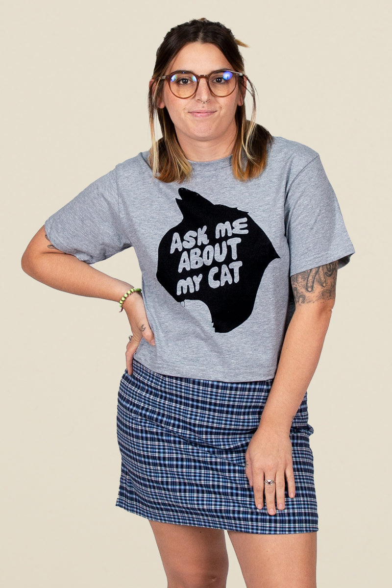 KSG10: Ask Me About My Cat Crop Tee