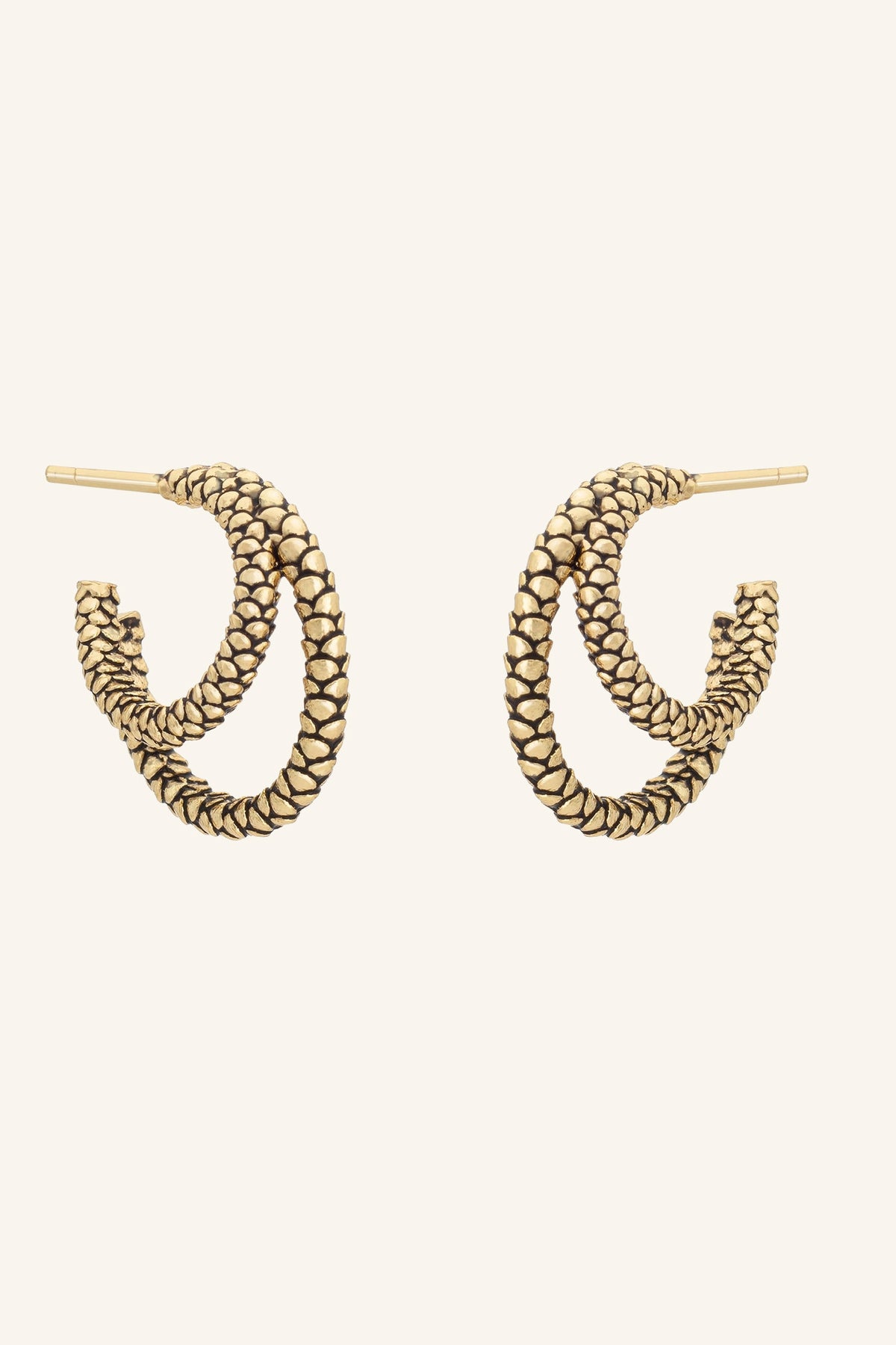 Snakeskin Double Hoop Earrings