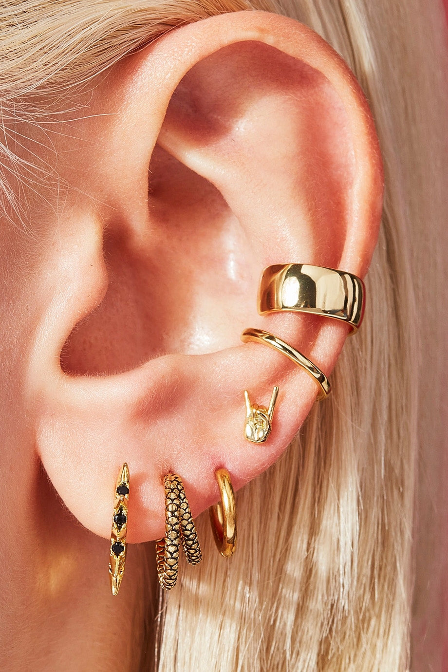 Snakeskin Double Hoop Earrings