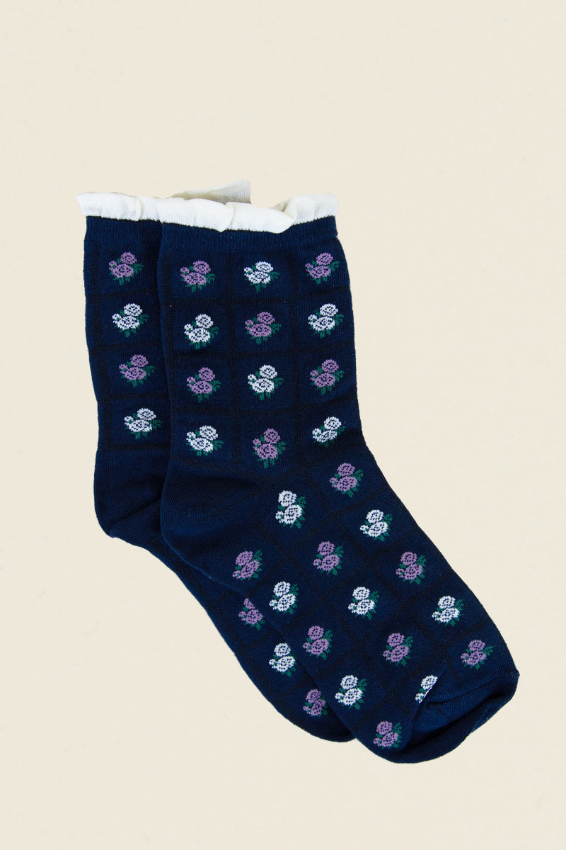 Womens Antique Floral Socks