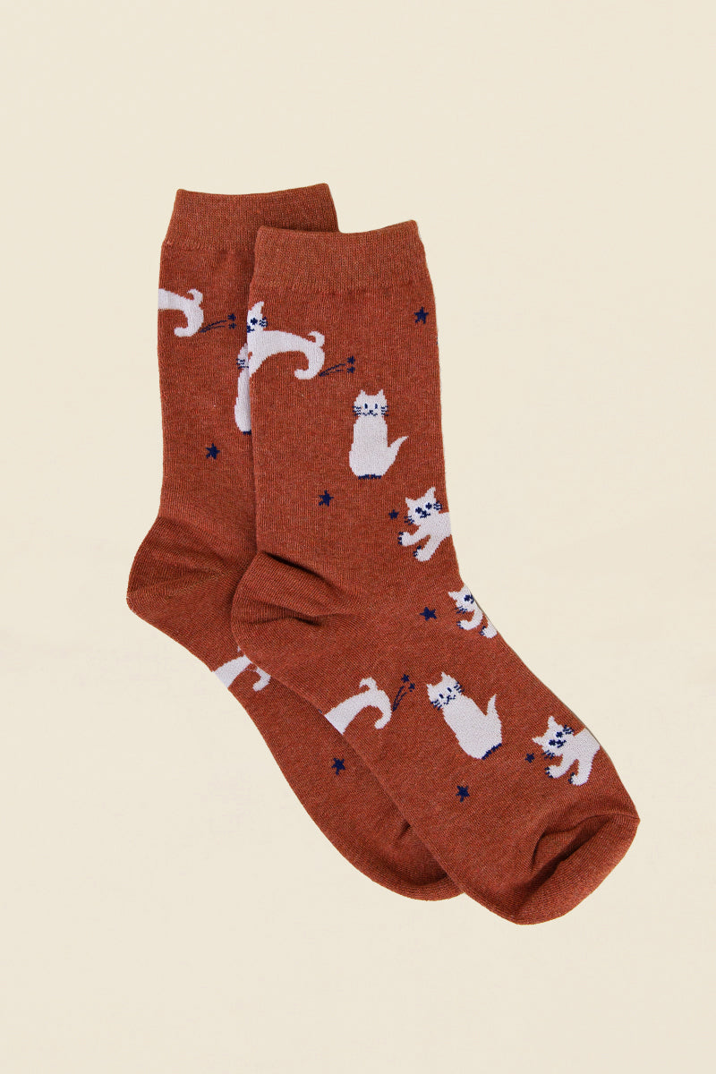 Womens Cat Meow Socks