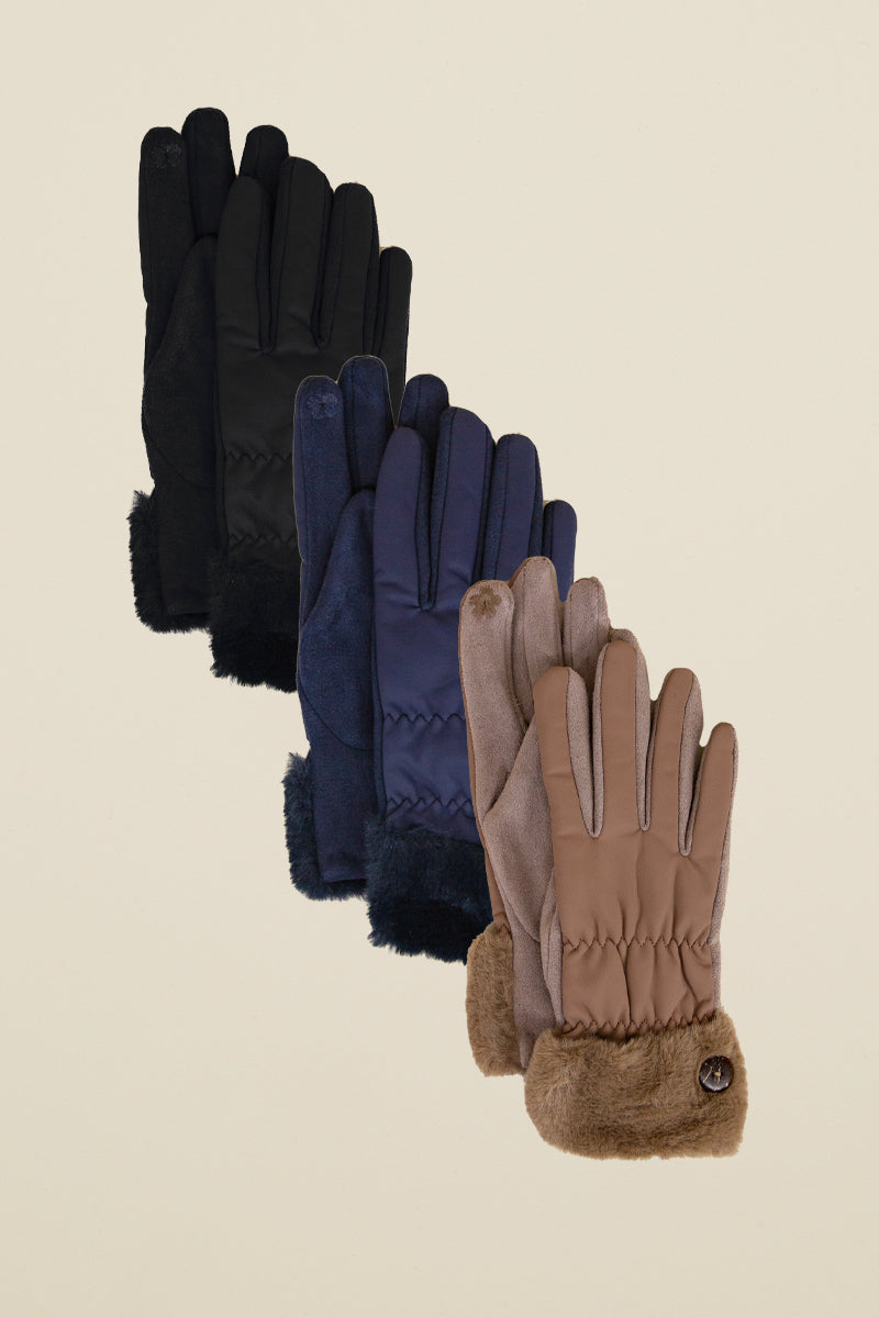 buttoned up touchscreen gloves