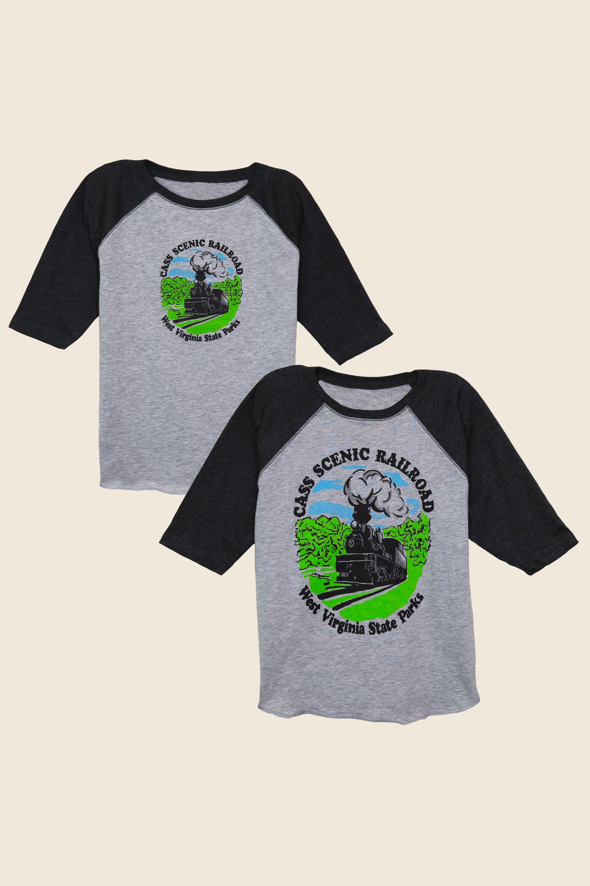 Cass Scenic Railroad Kids Baseball Tee