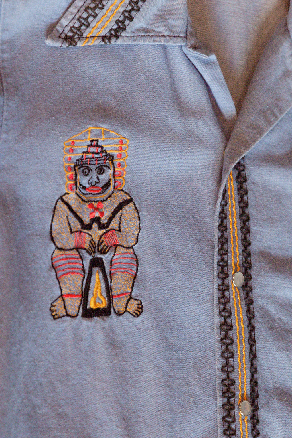 Vintage Embroidered Chambray Button Up