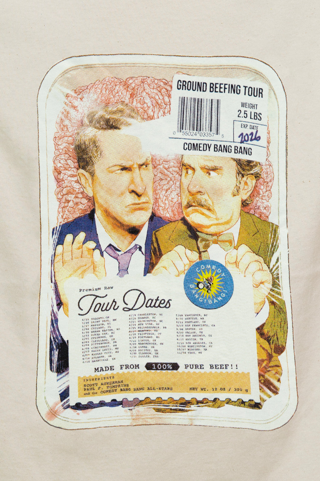 Comedy Bang! Bang!: Ground Beefing Tour Tee (Extra Dates)