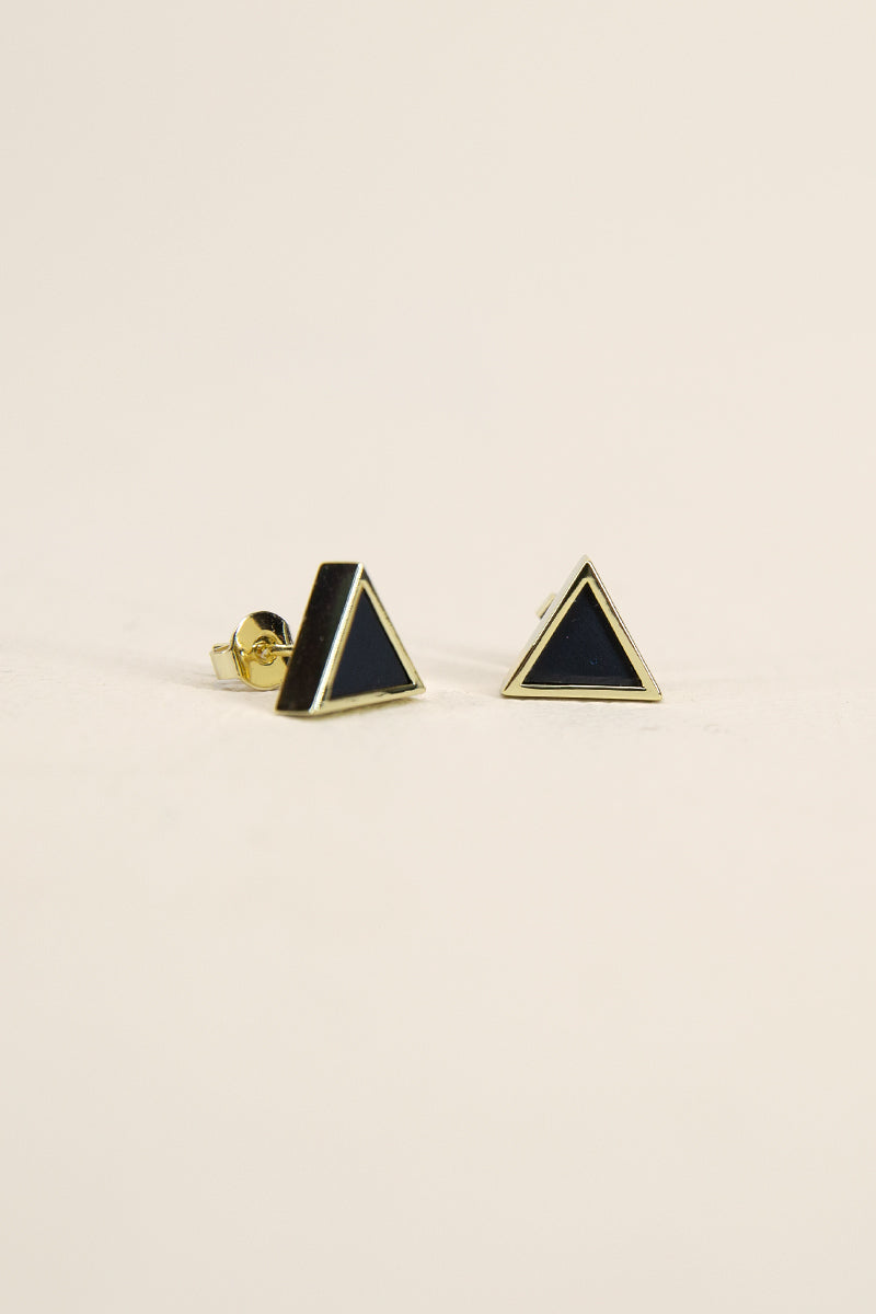 Triangle Earrings, Black