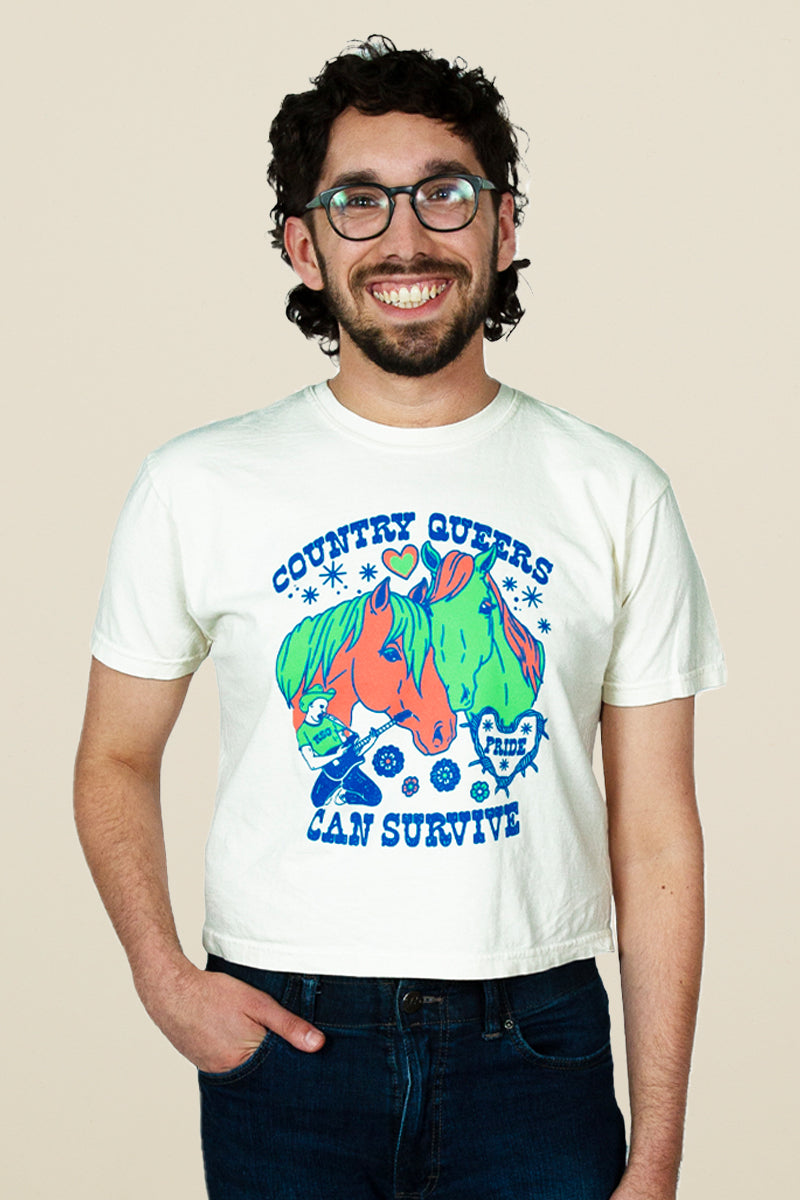country queers can survive crop tee