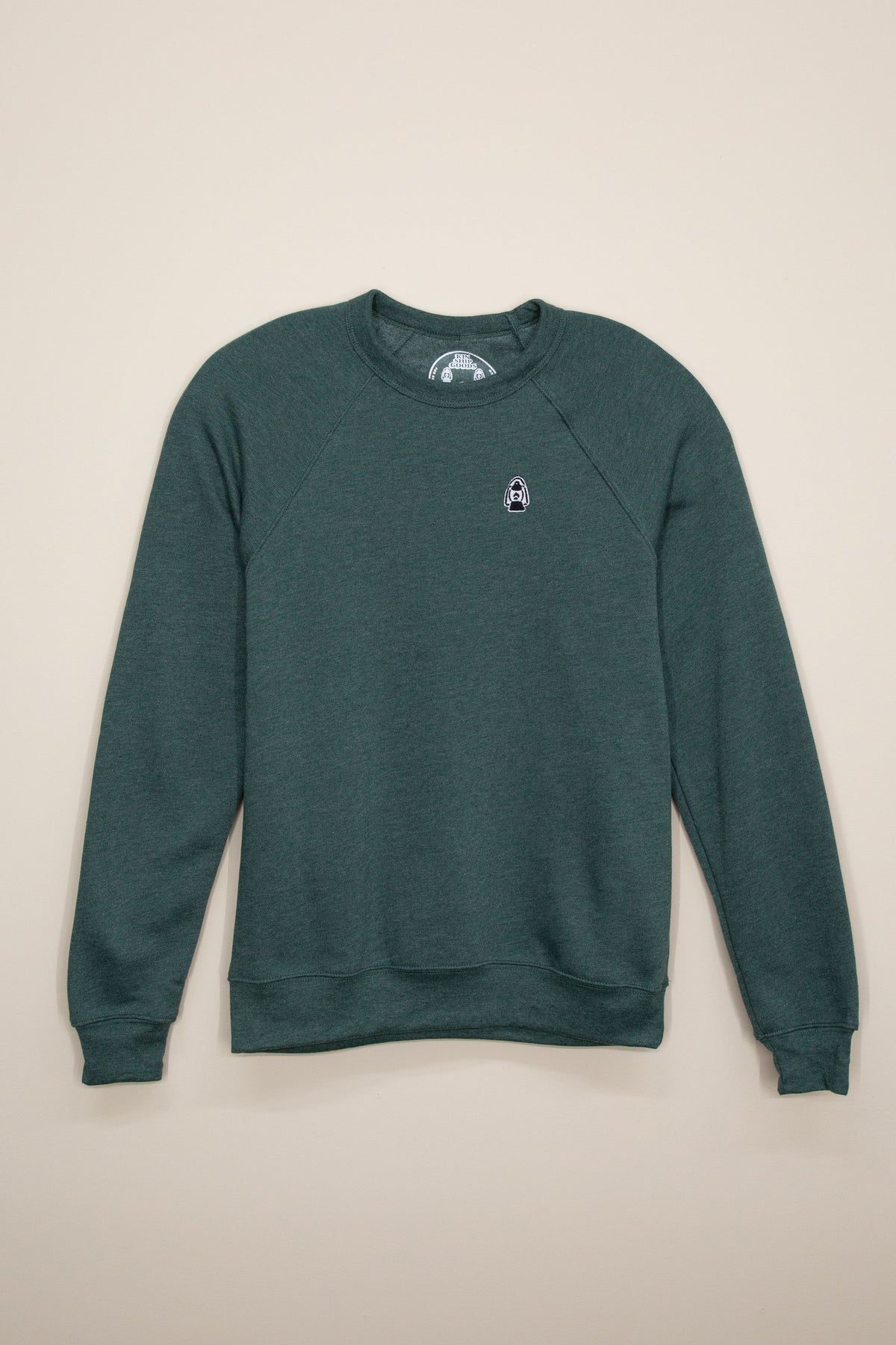 cozy classic embroidered sweatshirt, forest