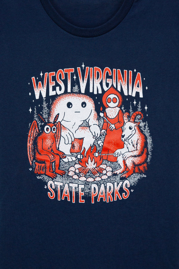 WV State Parks: Cryptid Campfire Tee - Kin Ship Goods