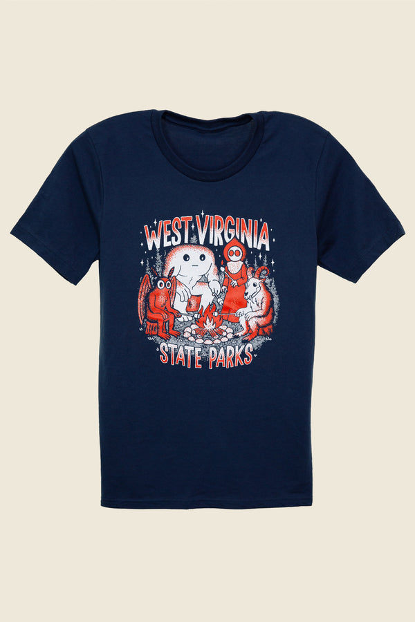 WV State Parks: Cryptid Campfire Tee - Kin Ship Goods