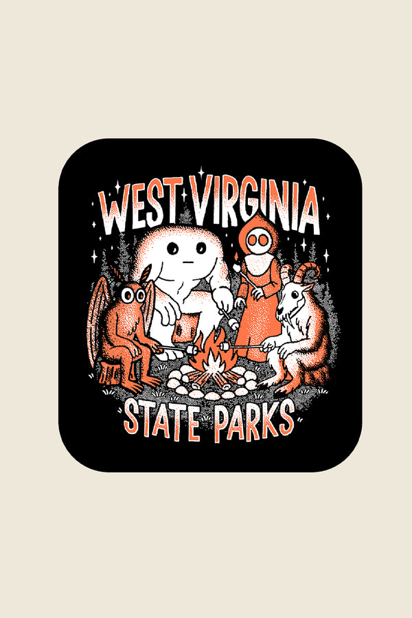WV State Parks: Cryptid Campfire Sticker - Kin Ship Goods