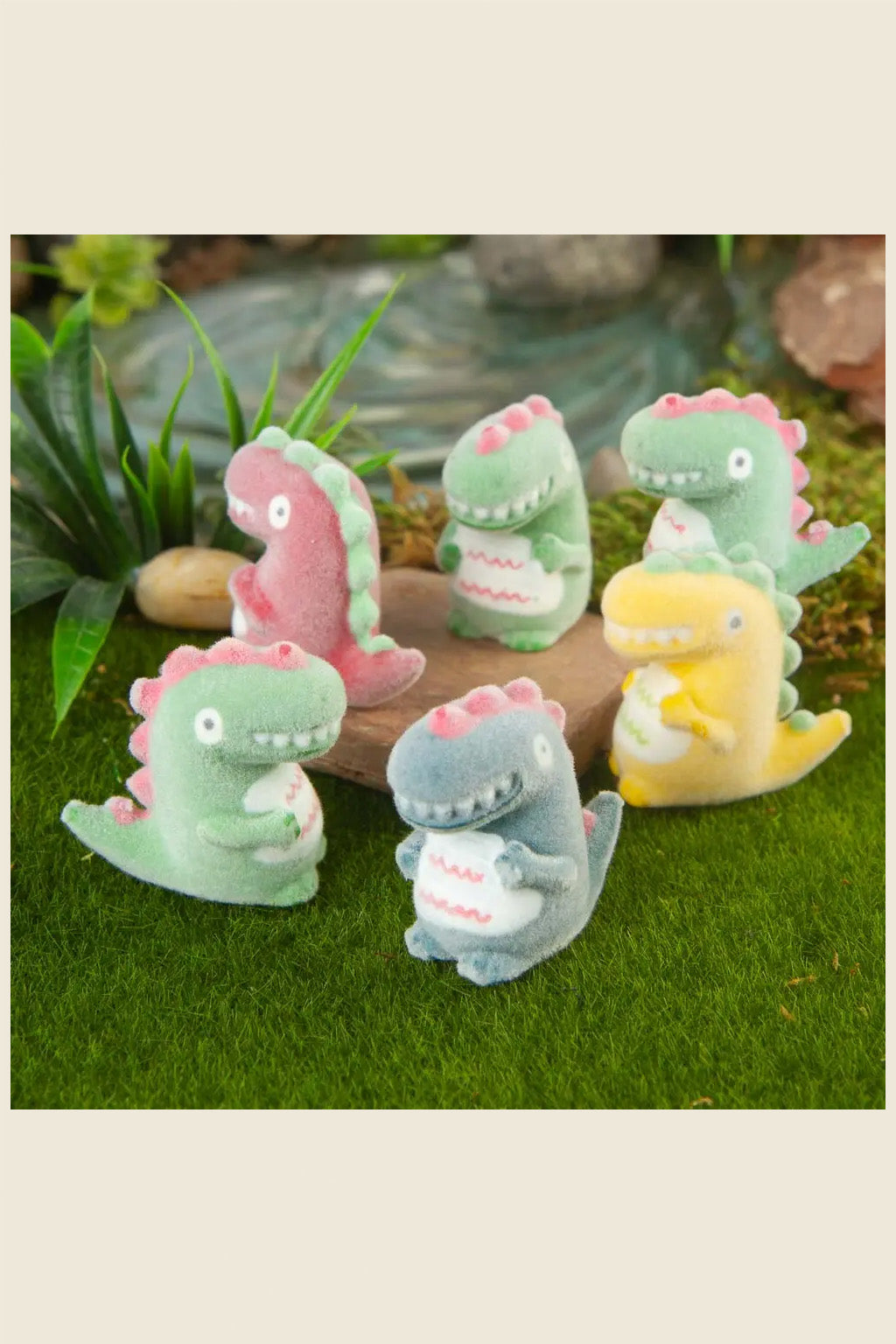 Mini Flocked Dinosaur