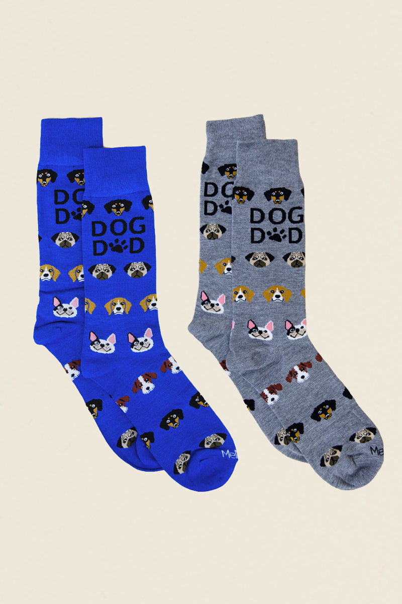 mens dog dad socks, blue, final sale