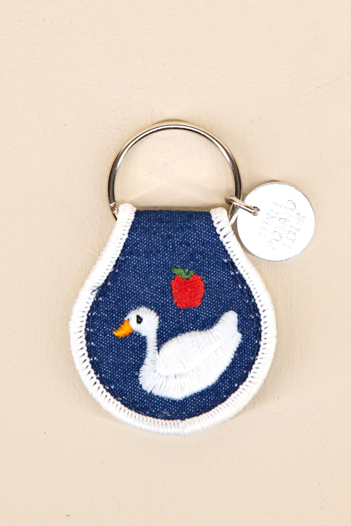 cottage goose patch keychain