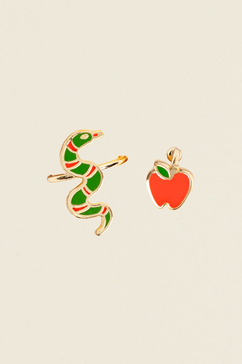 Apple &amp; Snake Ear Cuffs