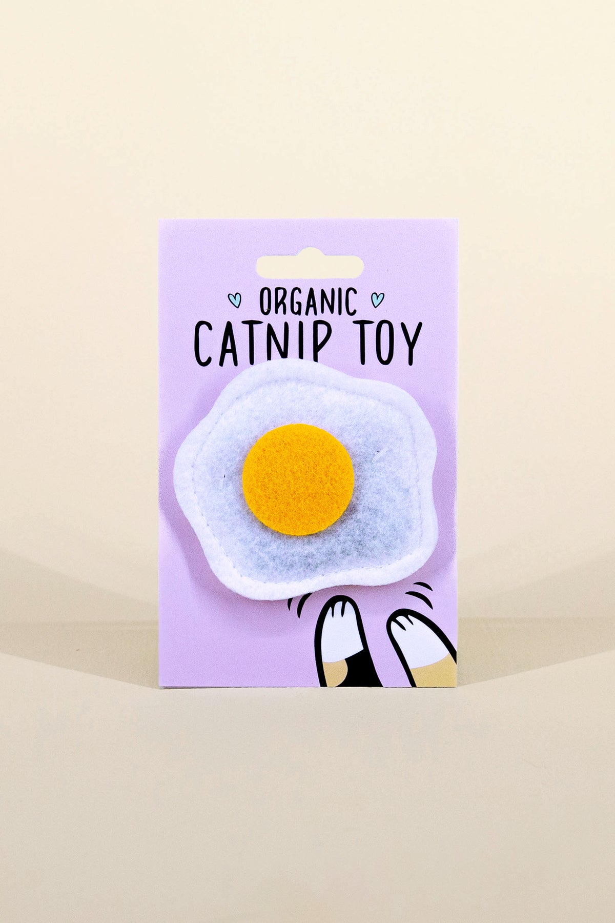 fried egg catnip toy
