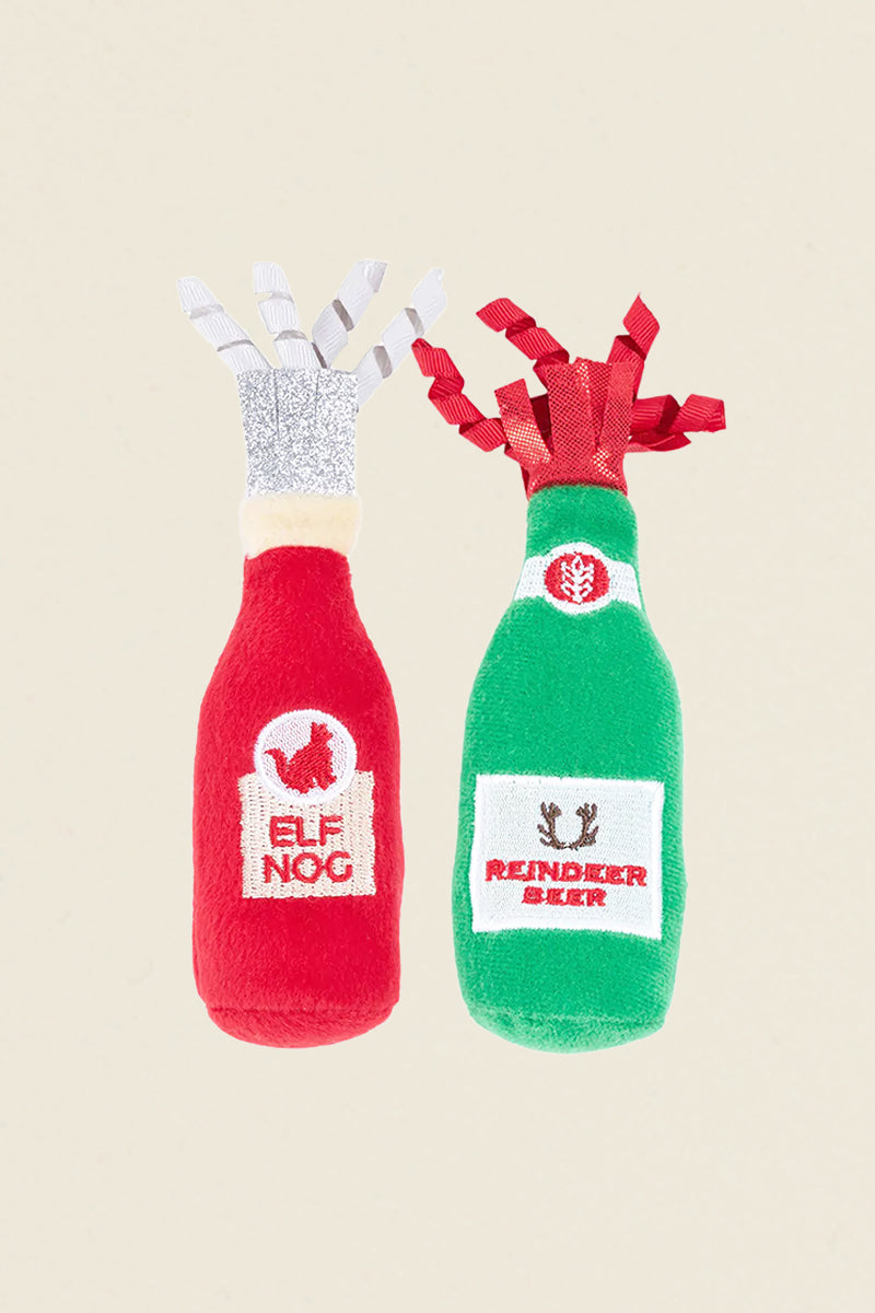 Elf Nog &amp; Reindeer Beer Catnip Toy