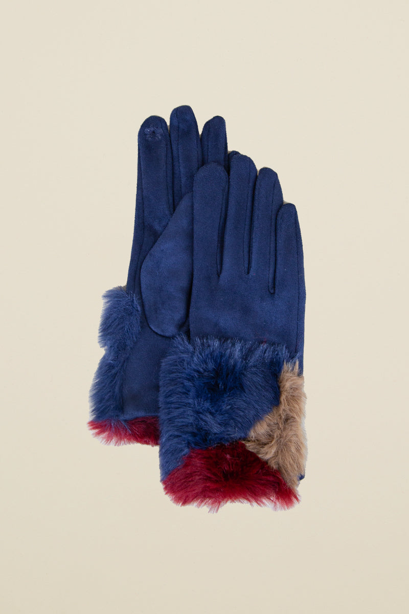 faux fur touchscreen gloves, final sale