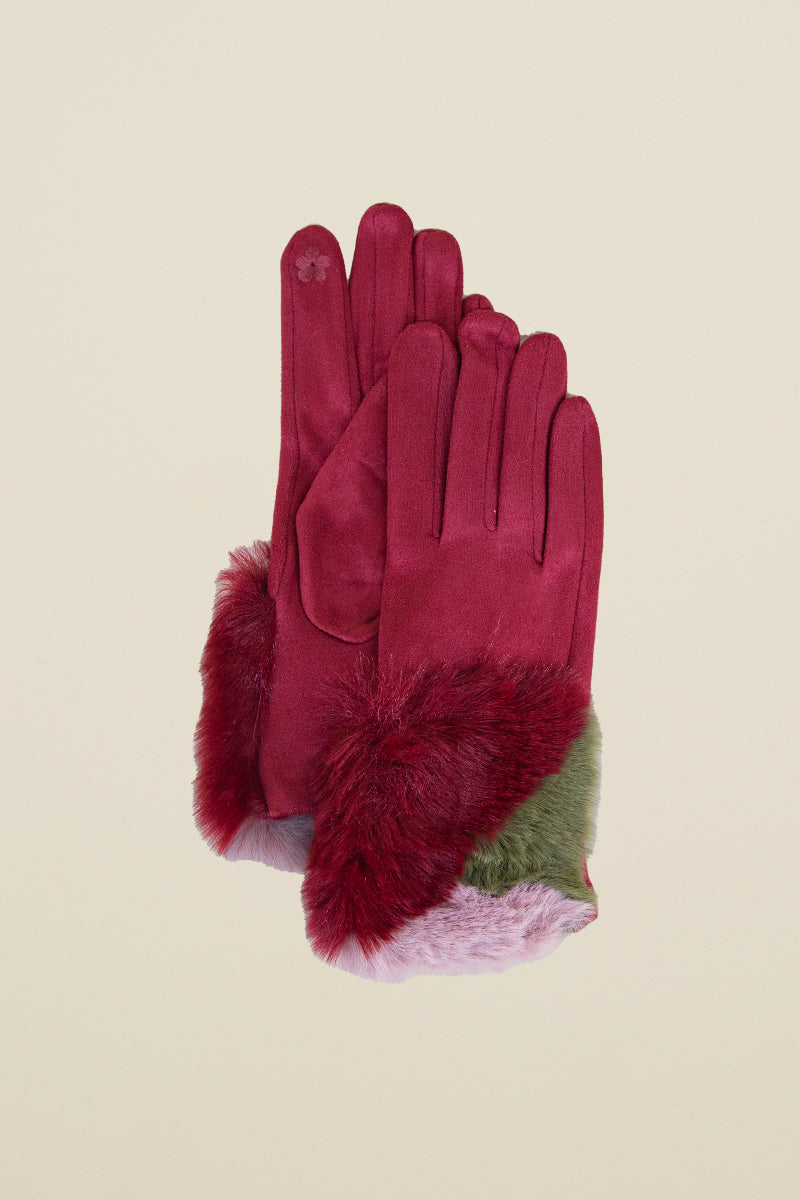 faux fur touchscreen gloves