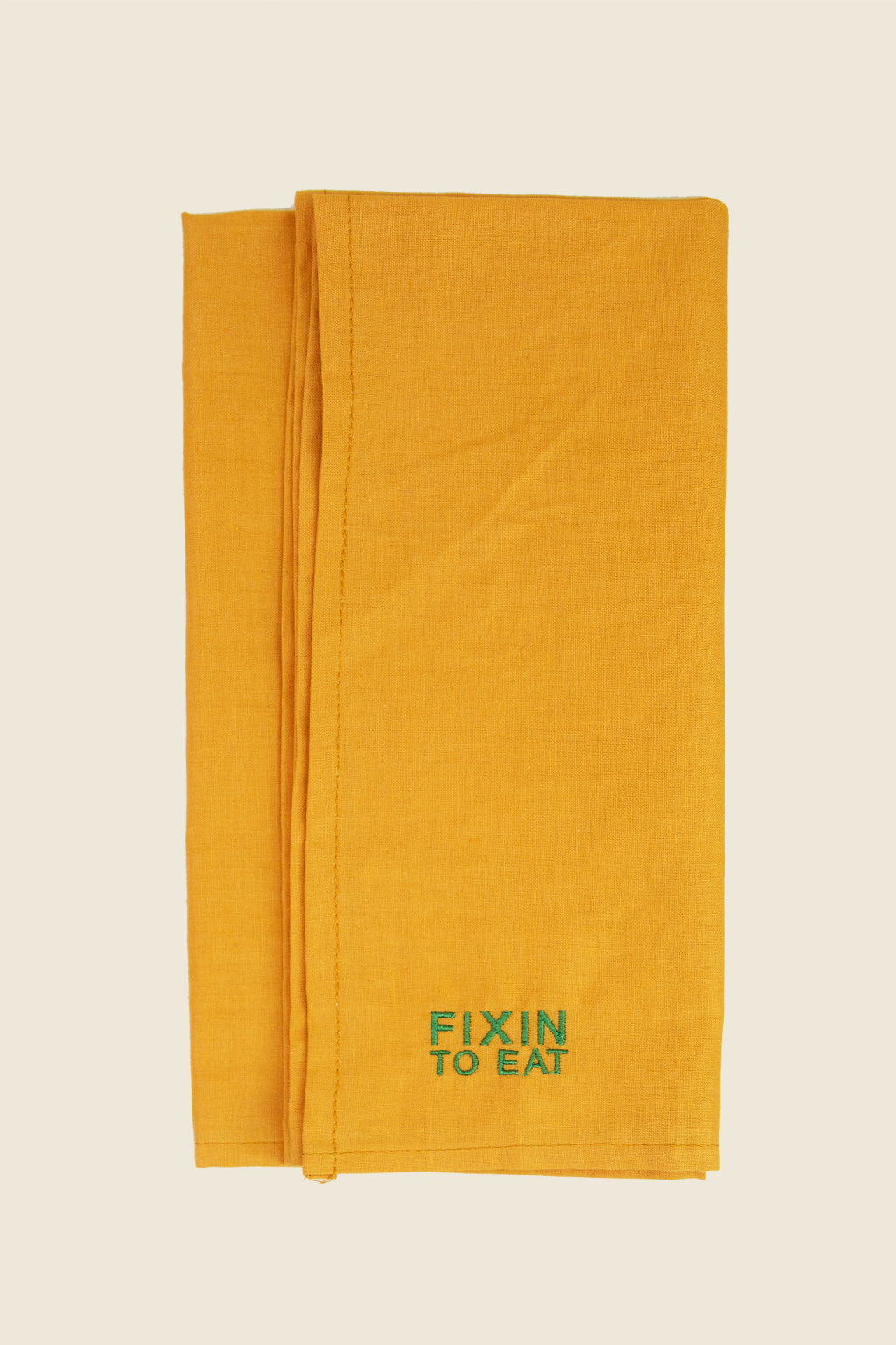 Embroidered Fixin to Eat Napkin, Gold