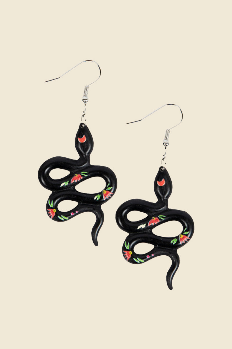 floral snake earrings
