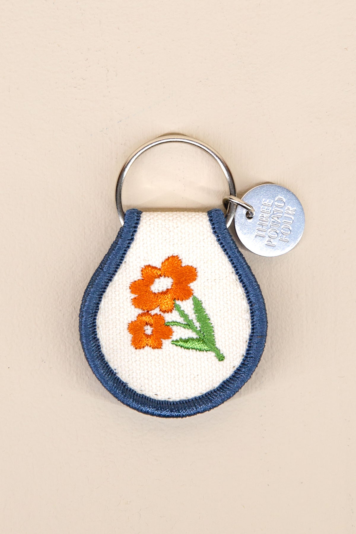 orange blossom patch keychain