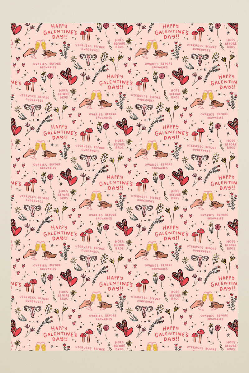Galentine&#39;s Day wrapping paper, final sale
