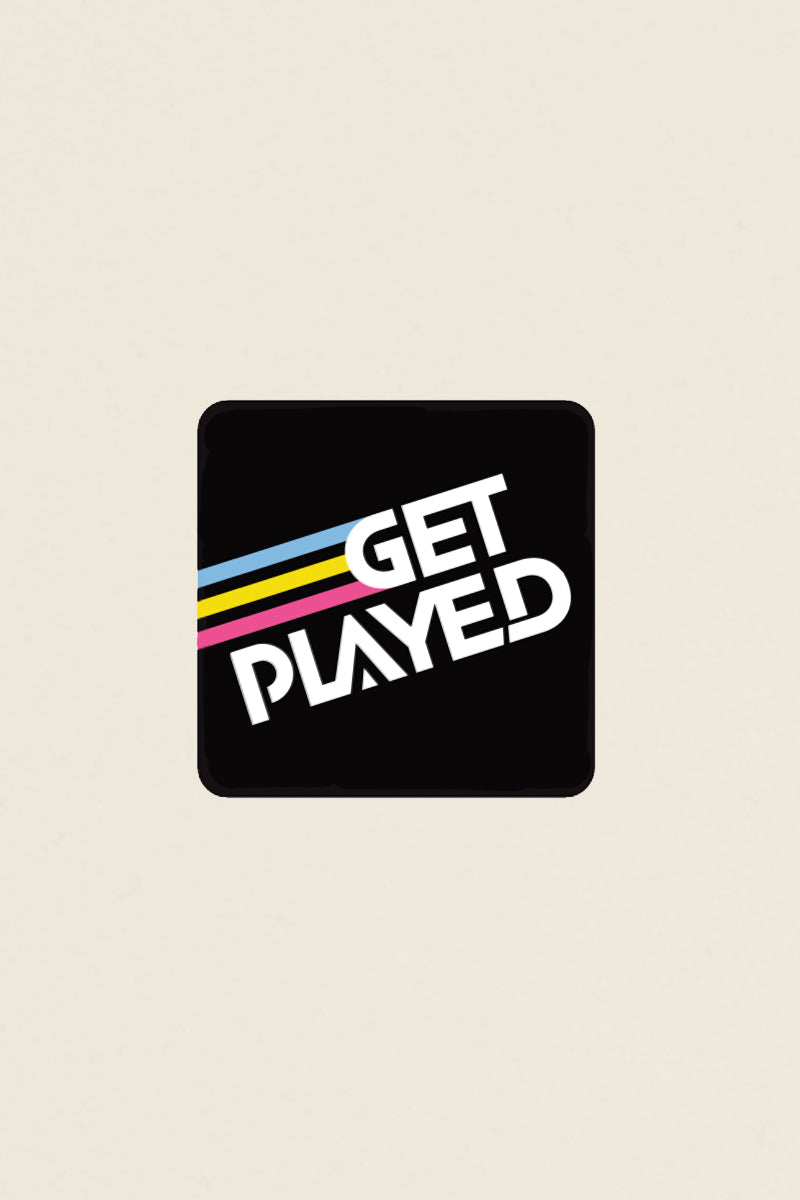 get played podcast black and white sticker kin ship goods