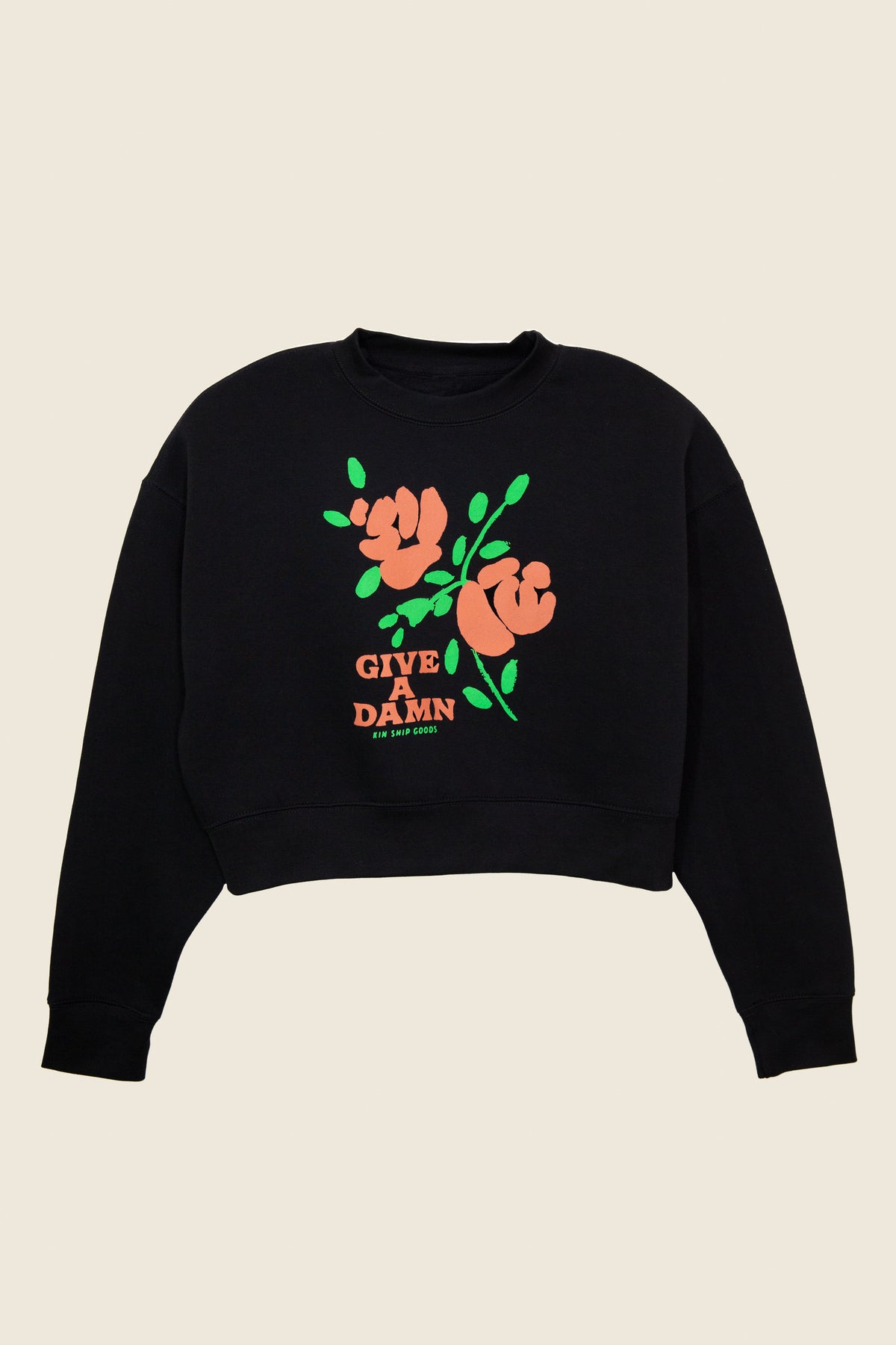 Give A Damn Cropped Sweatshirt