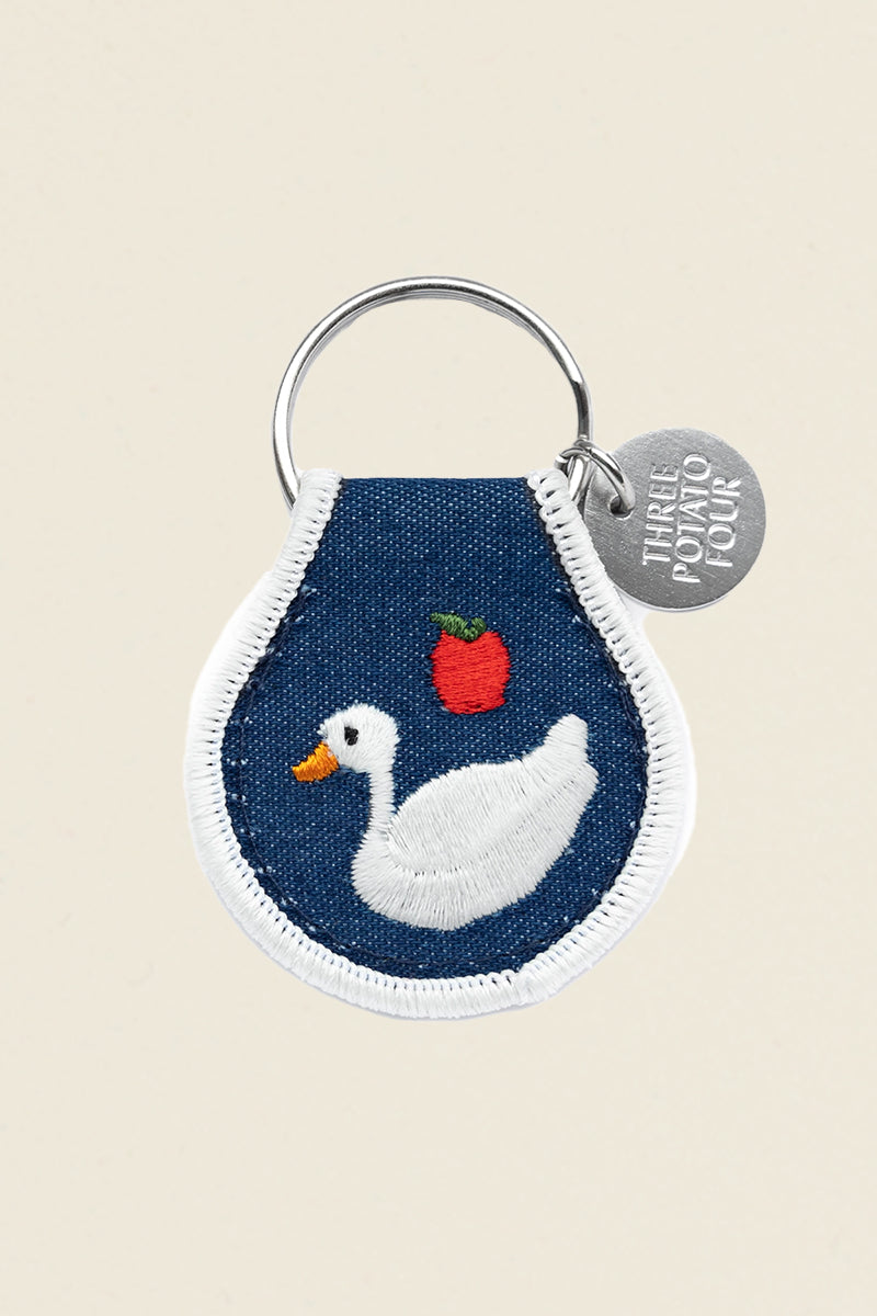 Cottage Goose Patch Keychain