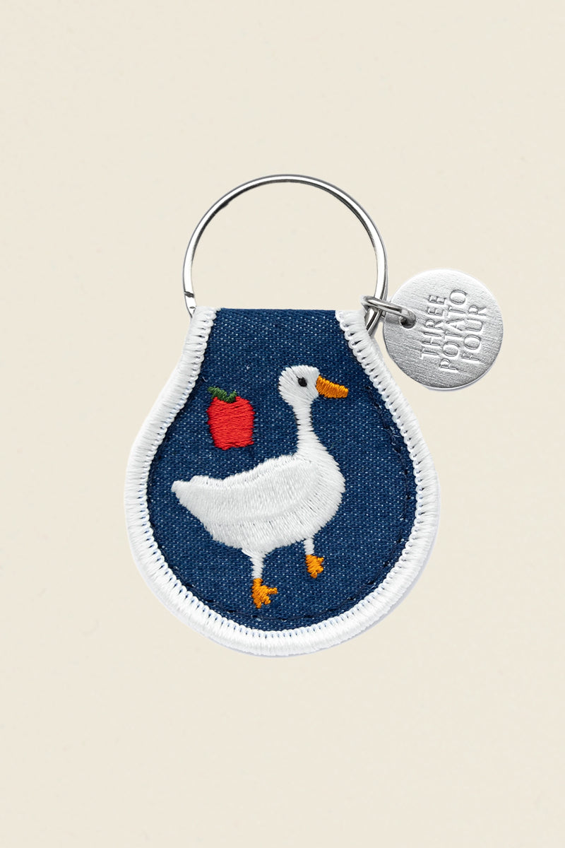 Cottage Goose Patch Keychain