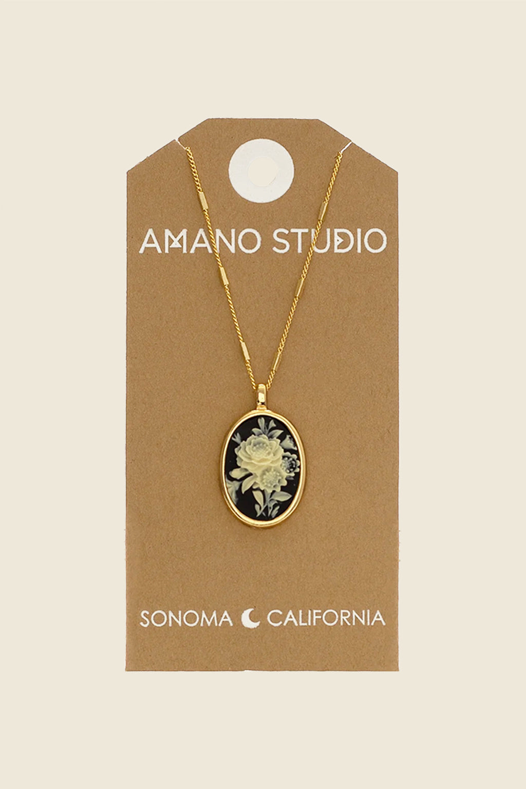 Gothic Rose Cameo Necklace