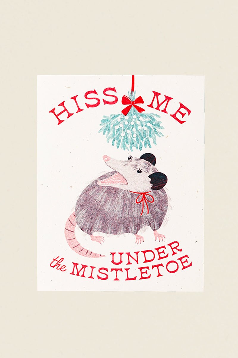 Hiss Me Under the Mistletoe Card