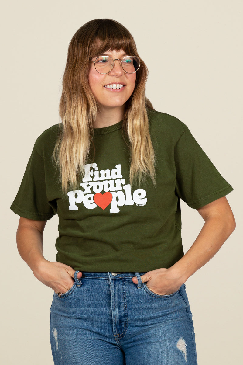 find your people tee, olive