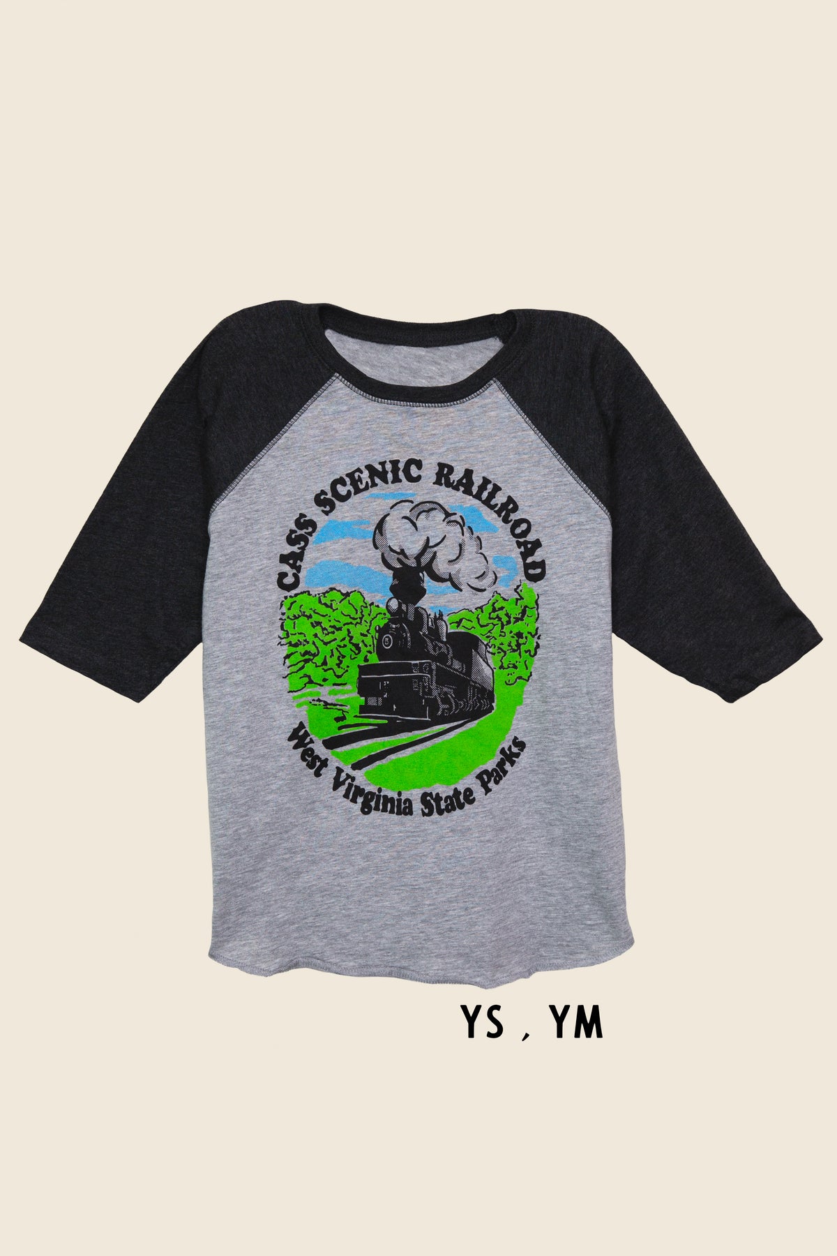Cass Scenic Railroad Kids Baseball Tee