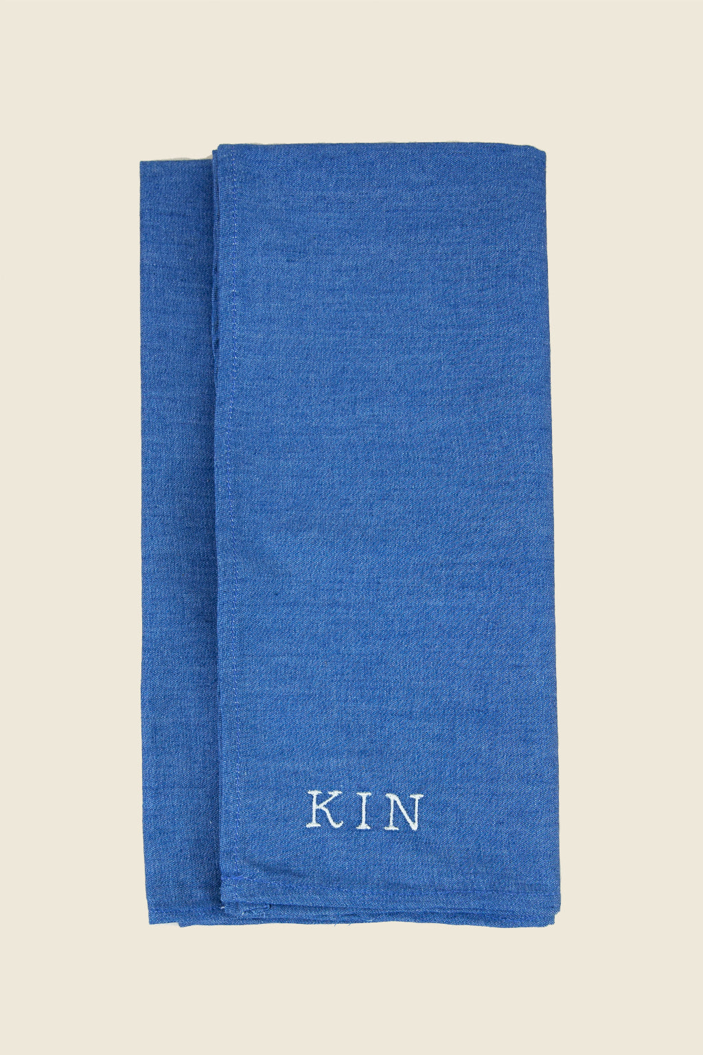 Embroidered Kin Napkin, Chambray