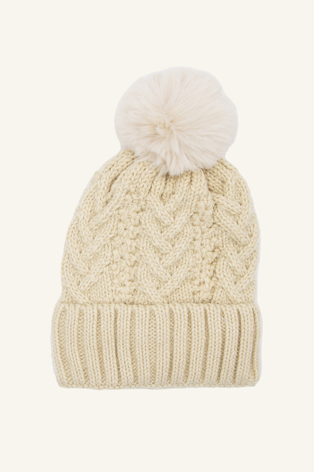 Cable Knit Pom Beanie