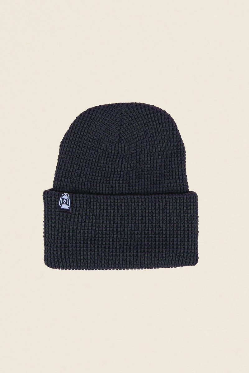 Lantern Waffle Beanie, Heather Charcoal