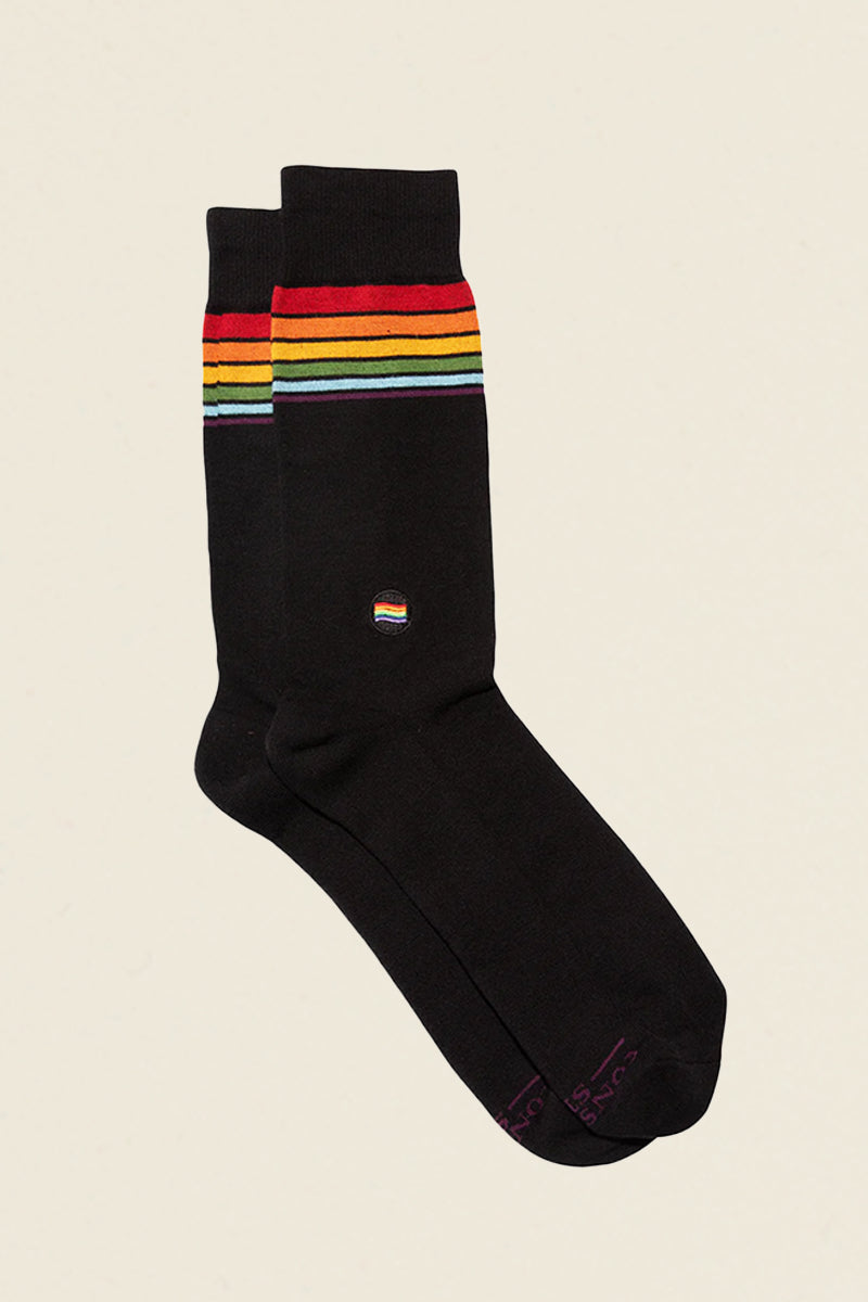 Socks That Support LGBTQ, Alternating Rainbow Stripes