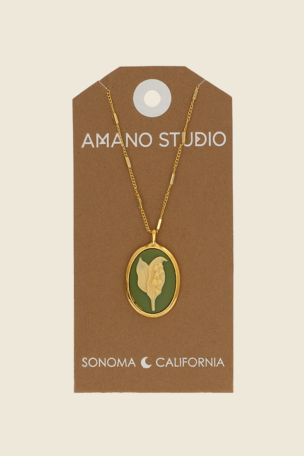 Lily of the Valley Cameo Necklace